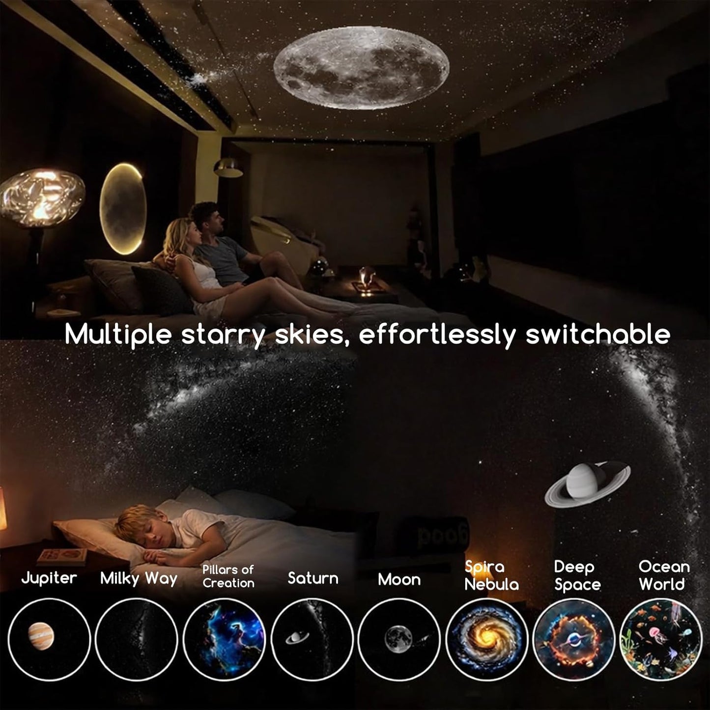 2-in-1 Galaxy Projector Night Light